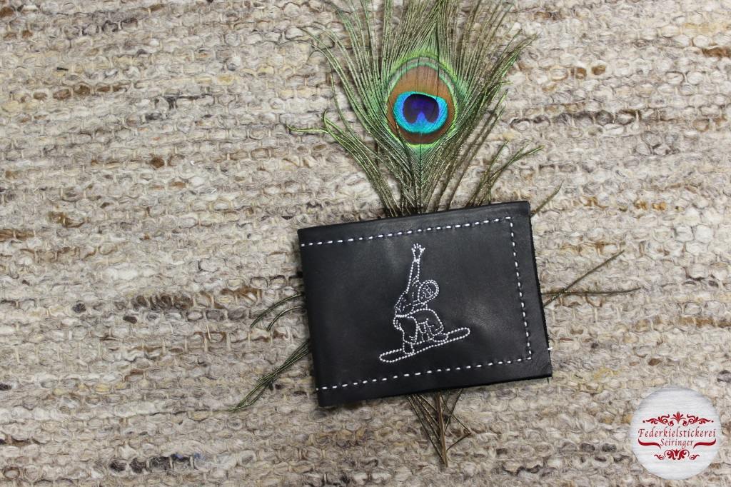 Geldtasche mit Snowboarder