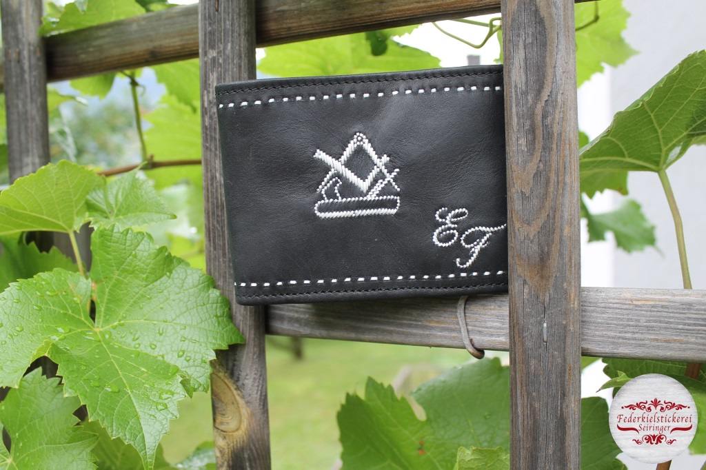 Geldtasche mit Tischler Zunftzeichen