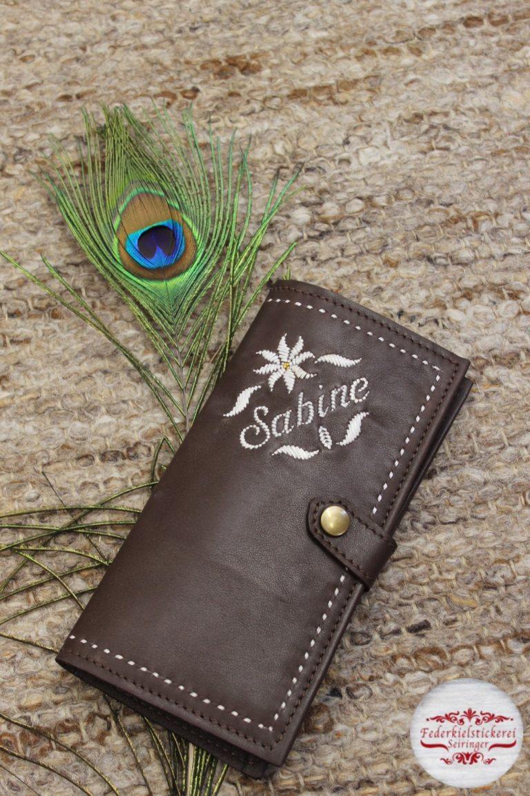 Damen Geldtasche mit Namen und Edelweiß
