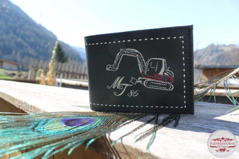 Tolle Geldtasche mit Bagger